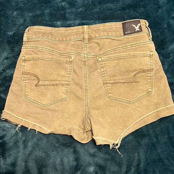 American Eagle Outfitters GREEN Hi-Rise Shortie Denim Shorts size 8 - Picture 5 of 12